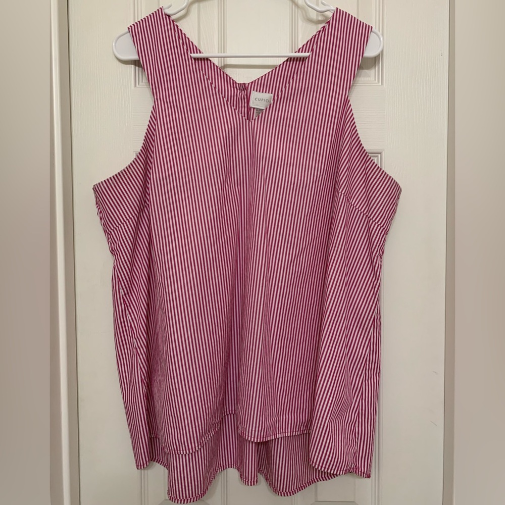 Pink & White Striped Tank Dress Top